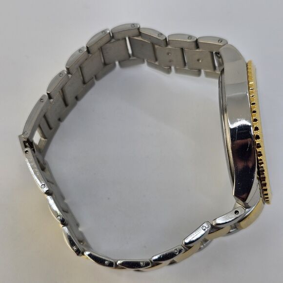 Classique 40MM Two Tone Quartz Analog Men's Fashion Watch 7.5" Wrist New Battery - Picture 11 of 12